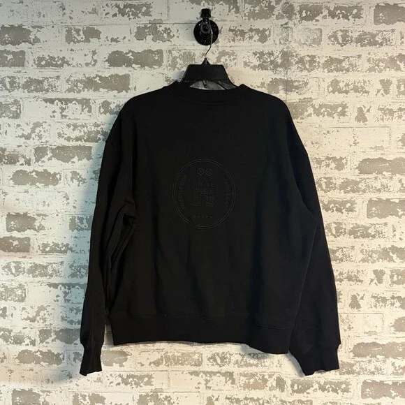 NWT! H&M Crewneck Printed Sweater Sweatshirt - Black Size Large - Picture 4 of 5